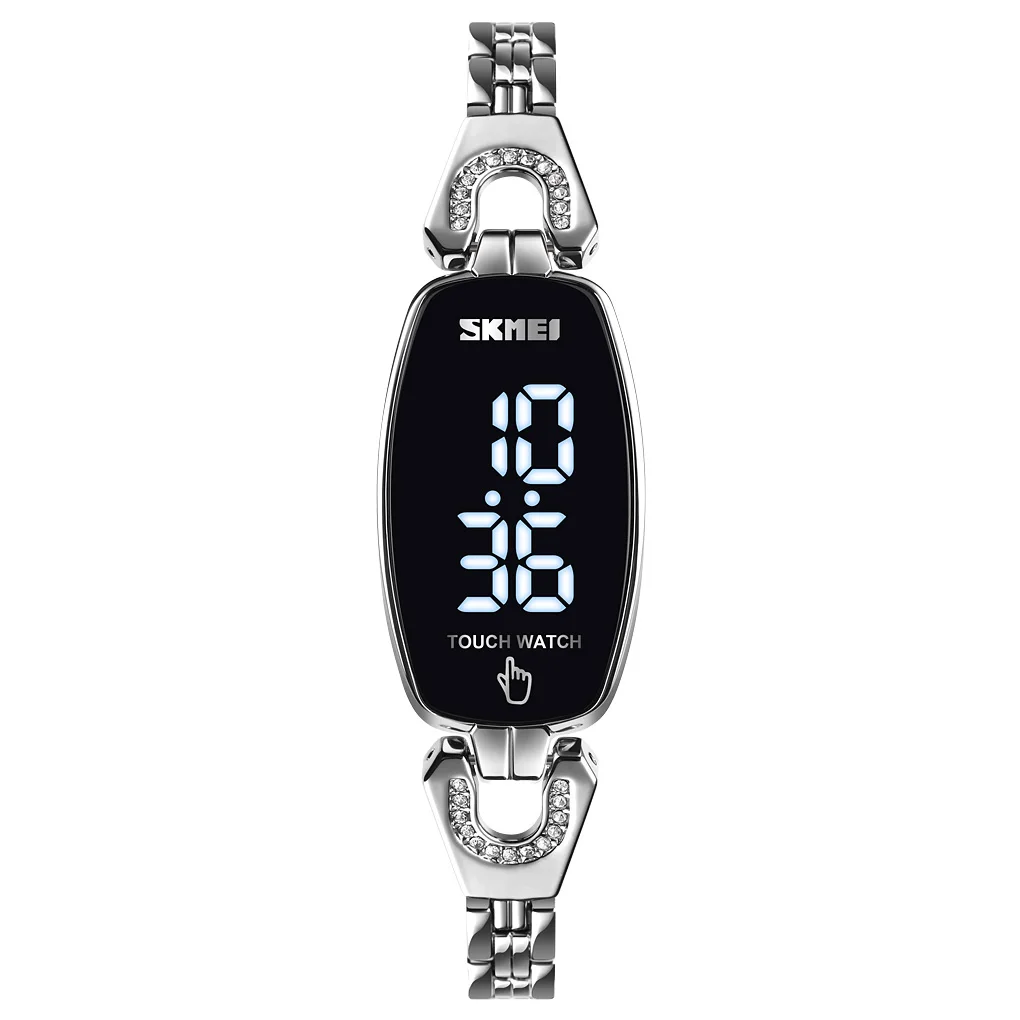 Original hand touch ladies wristwatch Skmei 1588 luxury led light display digital movement women