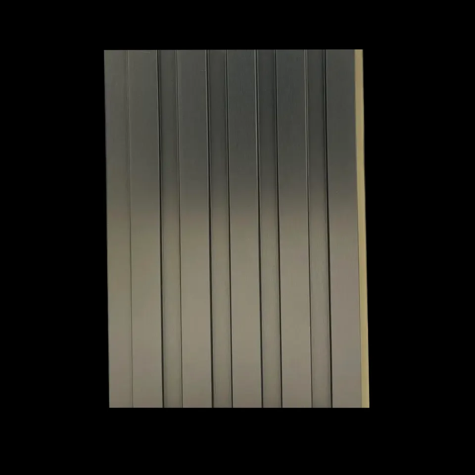 Interior Decorative Metal Texture Wall Cladding Bamboo Fiber Art Louver Panel Waterproof Fireproof Background WPC Fluted Panel