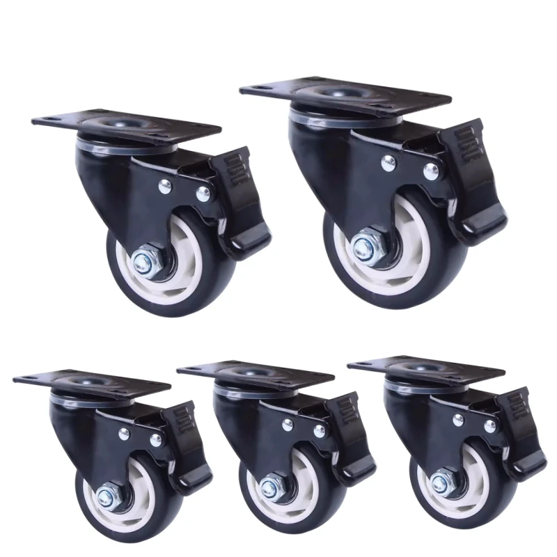 Swivel Caster with Brake Heavy Duty Swivel Base Replacement 360° Rotate