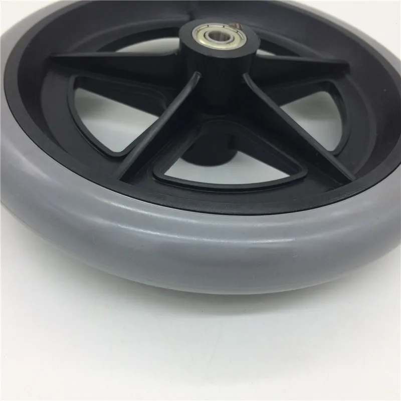 JQ Caster 200mm Solid Plastic Bearings Wheel for Wheelchair Front Leg