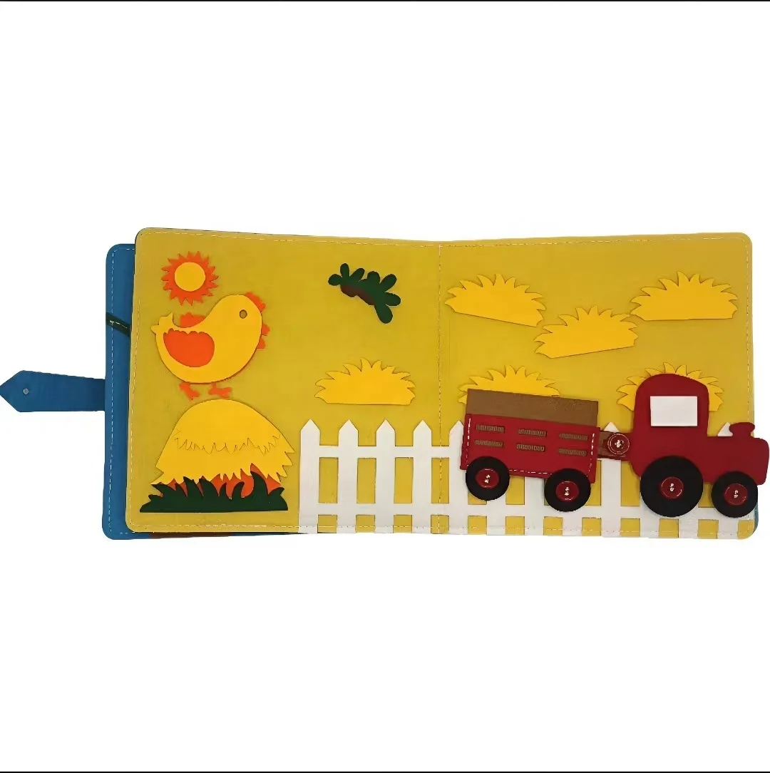 2024 New Design Felt Farm Quiet Book for Toddlers , Fabric Activity Book for Early Education , Montessori Learning Toy
