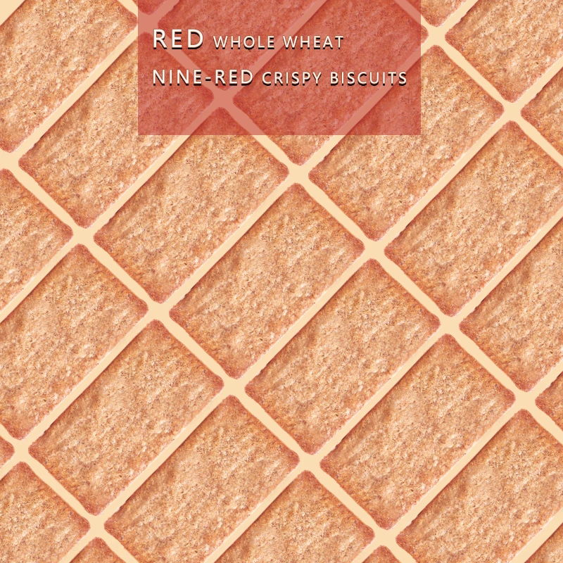 Chinese Snack Red Whole Wheat Nine-Red Crispy Biscuits Thin Wheat Flour Crackers in Box [A19]