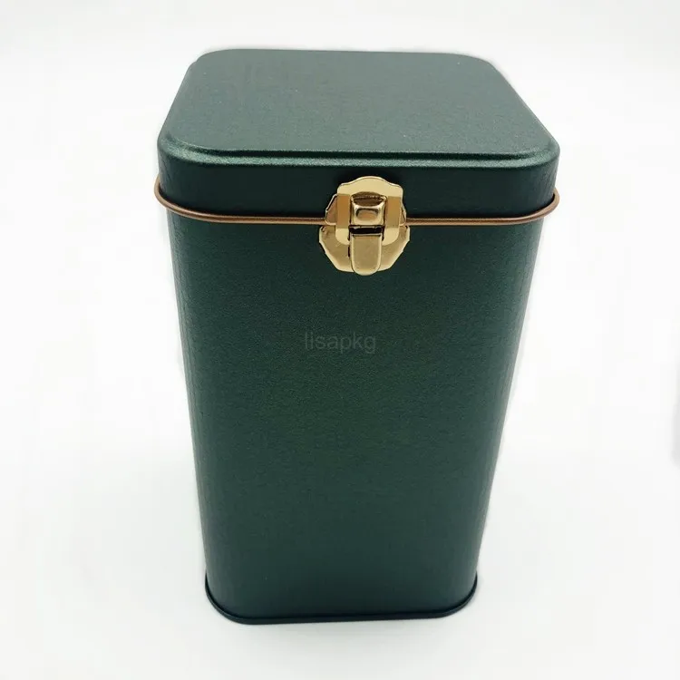 Wholesale Beautiful Hinged Food Tin Metal Box with hasp Tin Box Coffee Tea Tin boxes