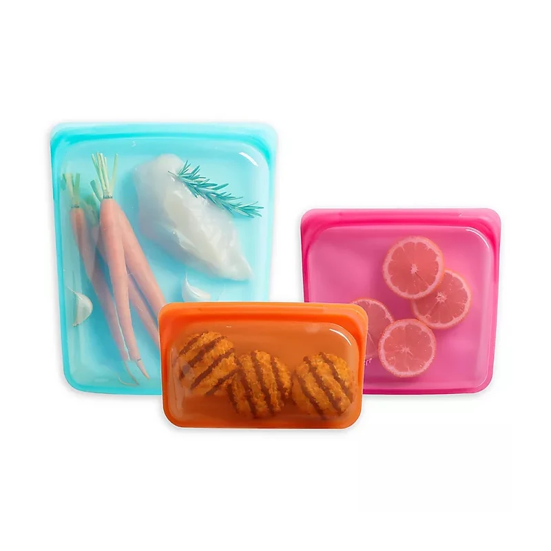 Bpa Free Leakproof Fresh Ziplock Reusable Bag Preservation Packaging Silicone Food Storage Bags