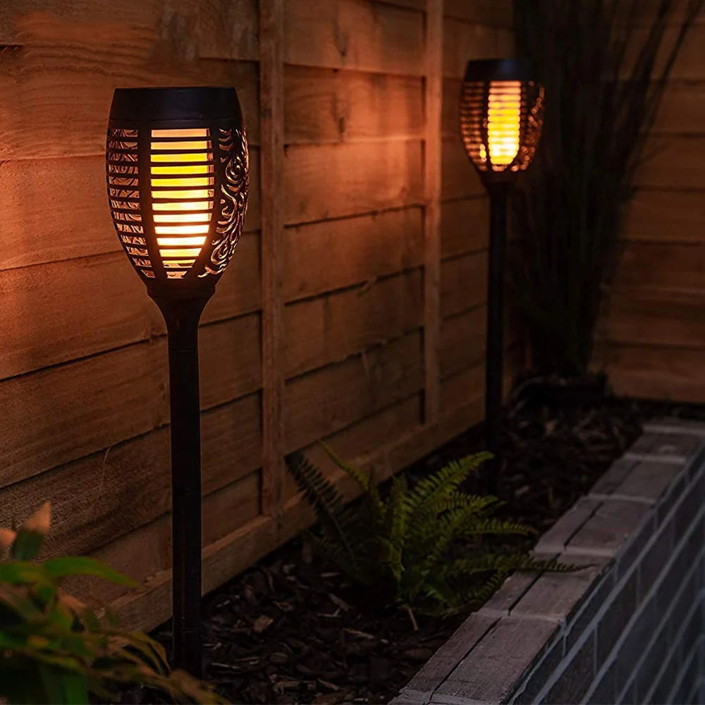 96 LED  outdoor waterproof dancing fire decorative landscape solar powered flame garden lamp
