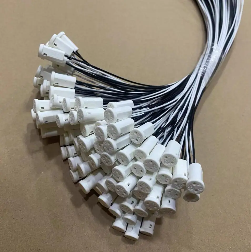 30CM 22AWG Wire Crystal 12V Bulb Lamp Beads Halogen G4 Ceramic Socket 2p Lampholder