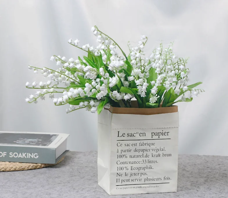 LY  Artificial Lily of The Valley Flowers Lily of The Valley Artificial Flowers Wedding Flowers Arrangement Bouquet Home Decor