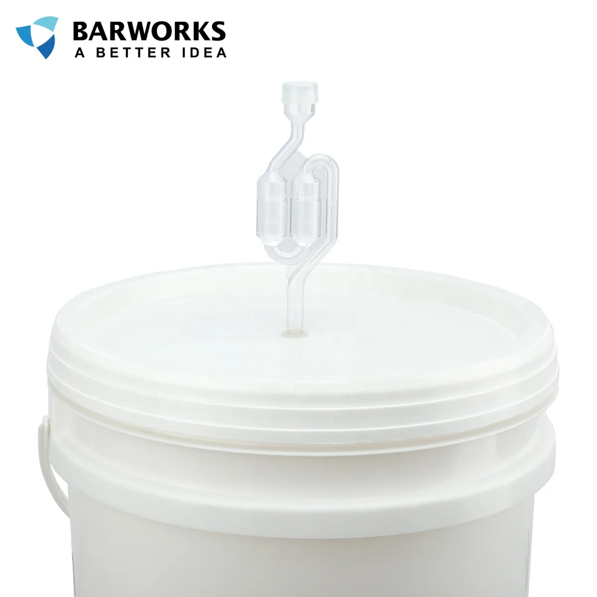 S Shape One-Way Exhaust Seal Valve Double Bubble Plastic Airlock and Lid Beer Wine Fermenter Air Lock
