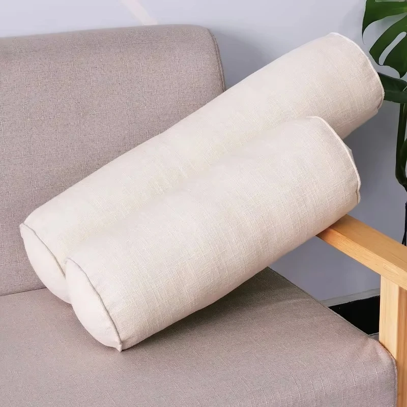 Long Pillow Inner Round Body Cushion Pad Rectangular Sleep Nap Pillow   Cotton Linen Cushion Home Bedroom Accessories