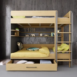 Scandinavian Industrial Style Economic Space-saving Small House Bunk Bed
