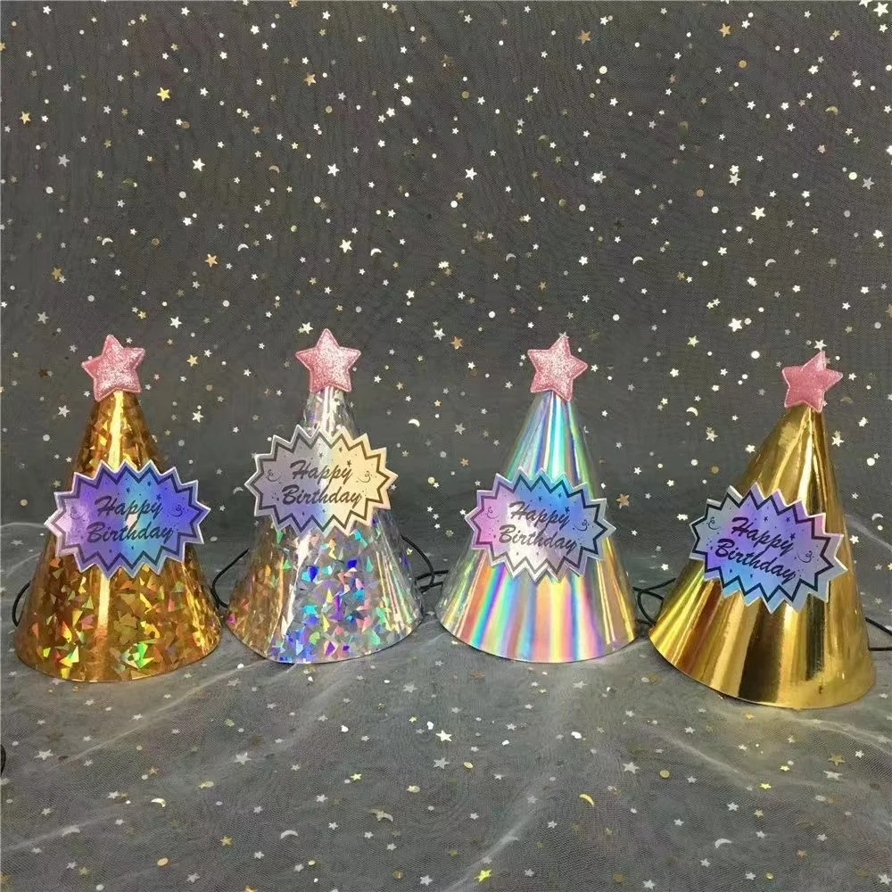 Cute Paper Cone Hat Dress Up Girl & Boy Birthday Hat Party Supplies Decoration green cool and delicate party paper hat