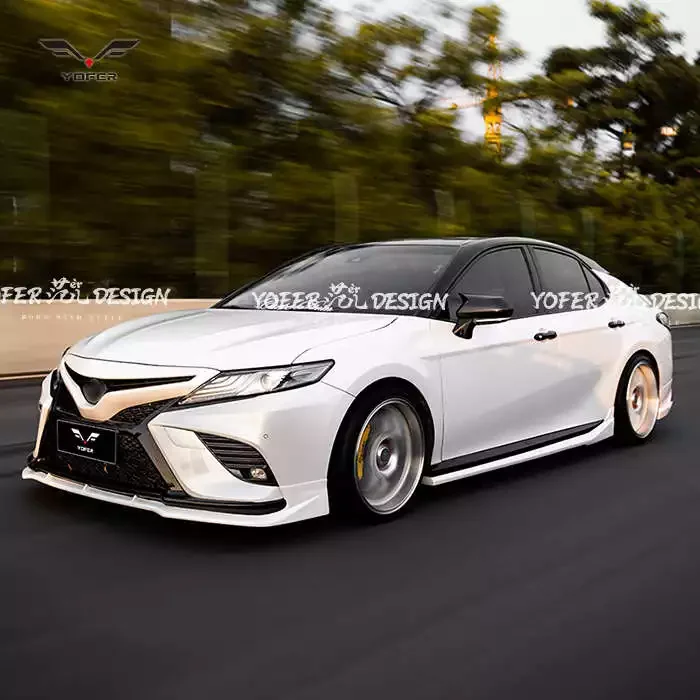 Yofer for camry2018- sports car front rear bumper lip diffuser side skirts accessories bodykit