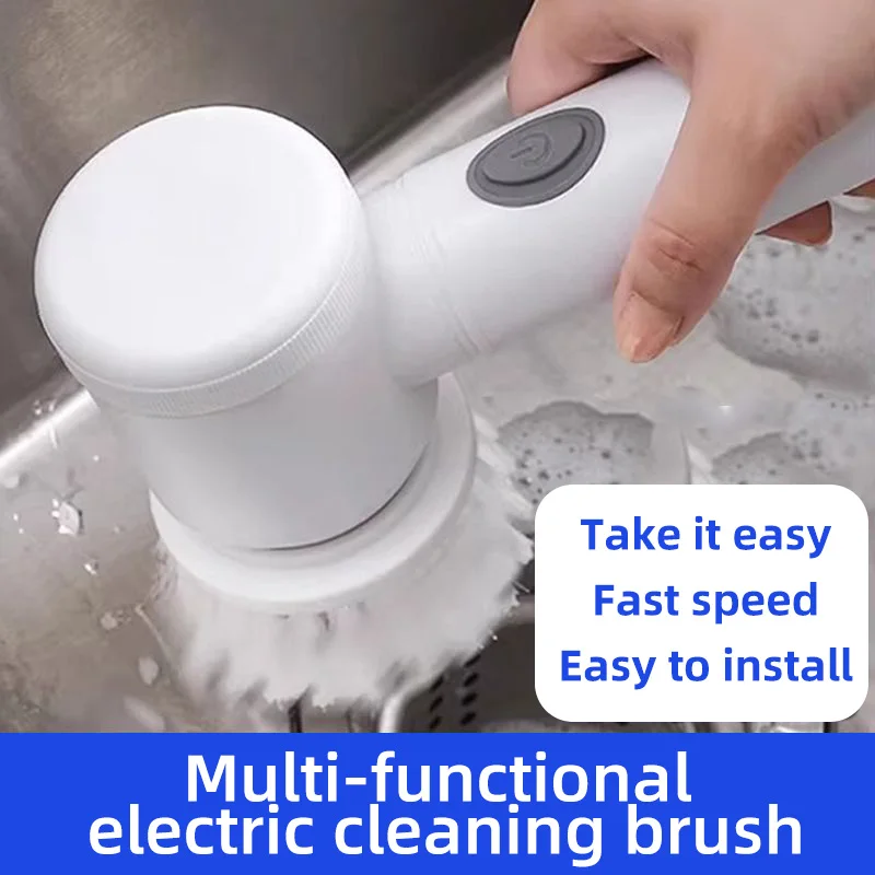 Cleaning Electric Spin Scrubber Scrub Kitchen Cleaning Tool USB 5 in 1 Handheld Bathtub Brush Electric Brush to Clean Sink
