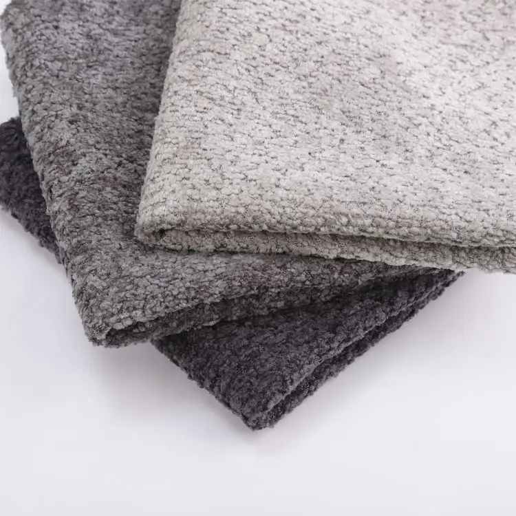 New Arrival 100% Polyester Boucle velvet upholstery fabric knitted Chenille velvet fabric for sofa