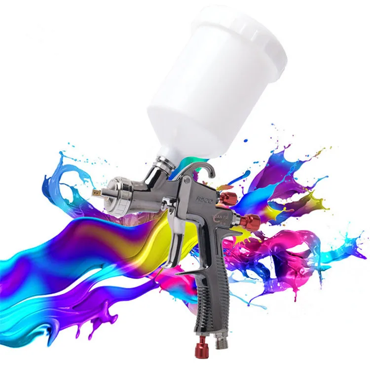Top Quality R500 1.3mm 1.7mm 2.0mm Nozzle 600cc Cup LVLP Air Spray Gun Car Gravity Airbrush Painting Gun