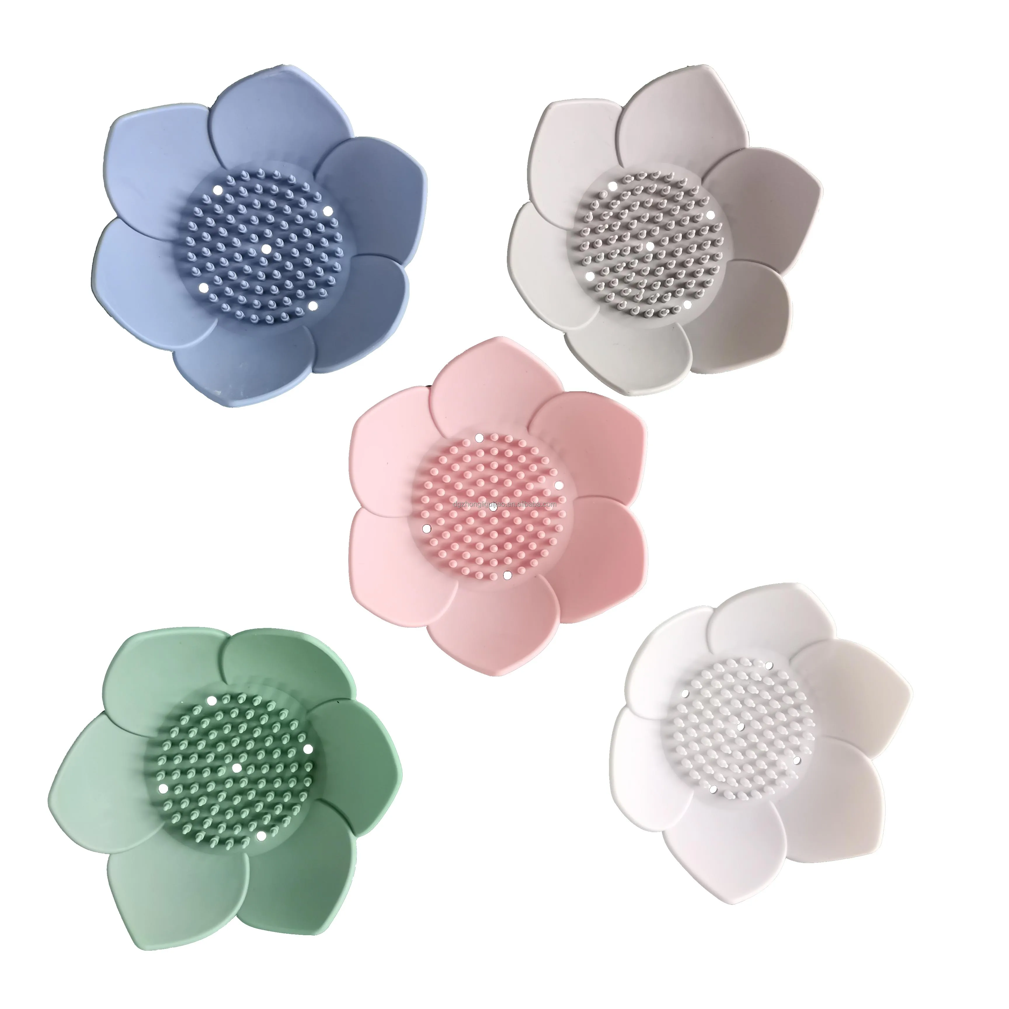 Creative Silicone  Dish Flowers Shaped Soap Tray with Drain Lotus  Soap Holder for Bathroom Shower Kitchen Toilet Home Hotel