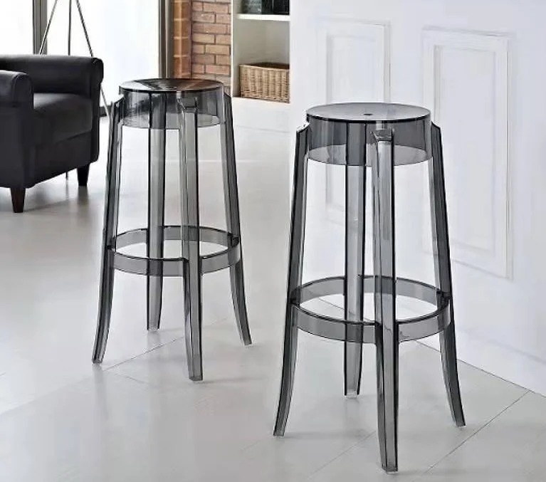 Cheap Bar Furniture High Modern Plastic Polycarbonate Stackable Crystal Acrillic Acrylic Resin Clear Ghost Transparent Bar Stool