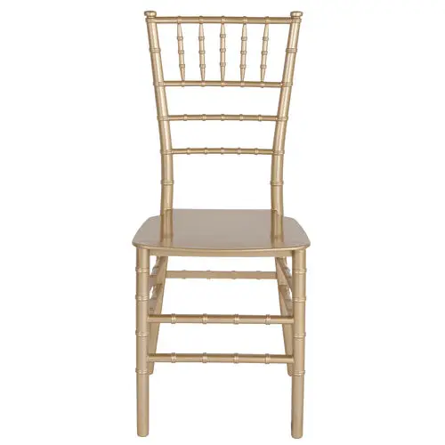 High Quality Wedding Event Party Chairs PP Resin Gold Plastic Tiffany Stackable Chiavari Banquet Chair for Hotel Restaurant
