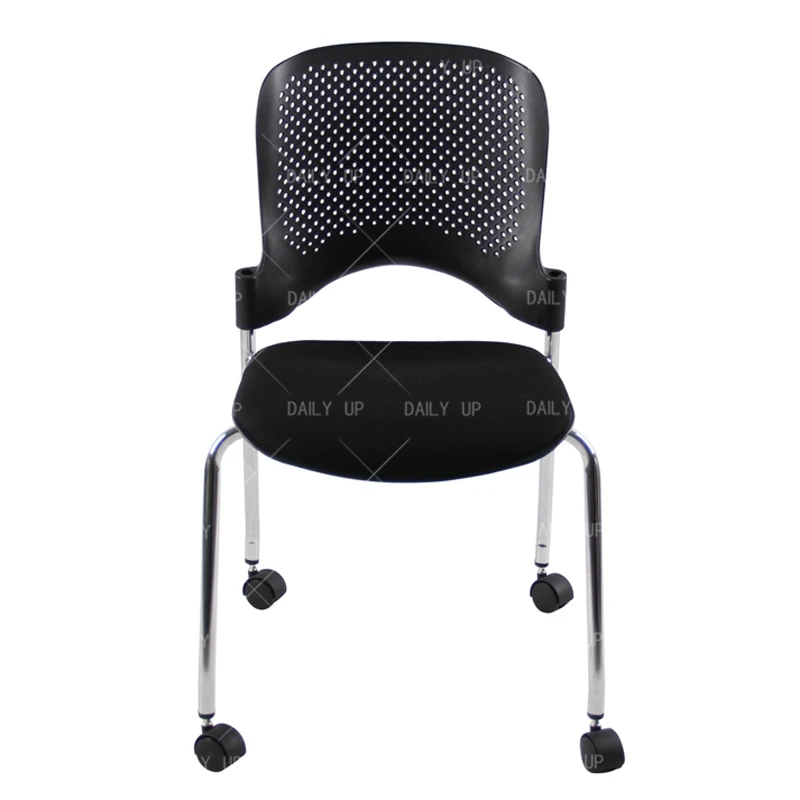 Lightweight Modern Restaurant Chair with Casters Metal Bar Chair Office Reception Chinese Furniture Import