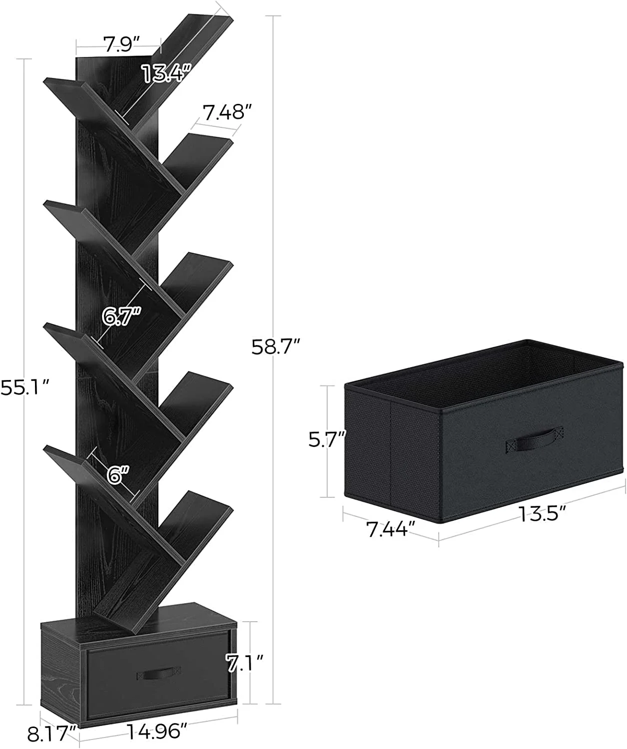 Modern Simple Storage Movable Wood Design Book Shelf Shawn Soh Tree Bookshelf
