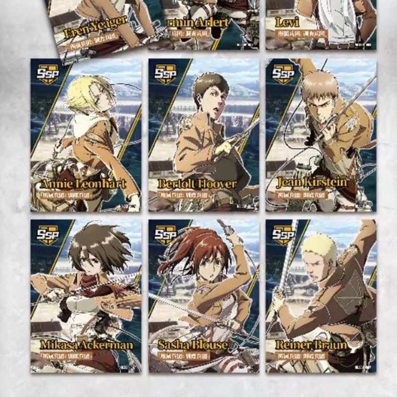 Японское Аниме Нападение на Титан TCG CCG редкий Eren Jaeger Ackerman коллекционный стол игральные карты Детские Подарочные игрушки бустер коробка