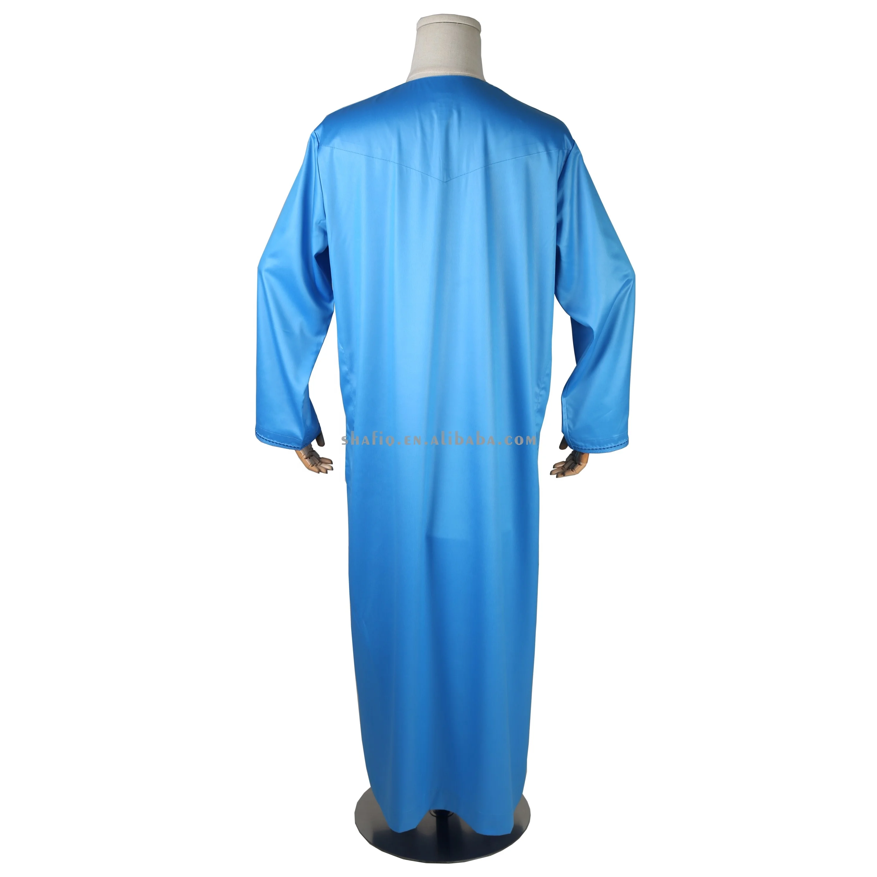 2024 Emirates Dubai Omani Style Long Sleeve Muslim Male Dress Kaftan Djellaba Jubbah Islamic Clothing For Ramadan Eid Mubarak