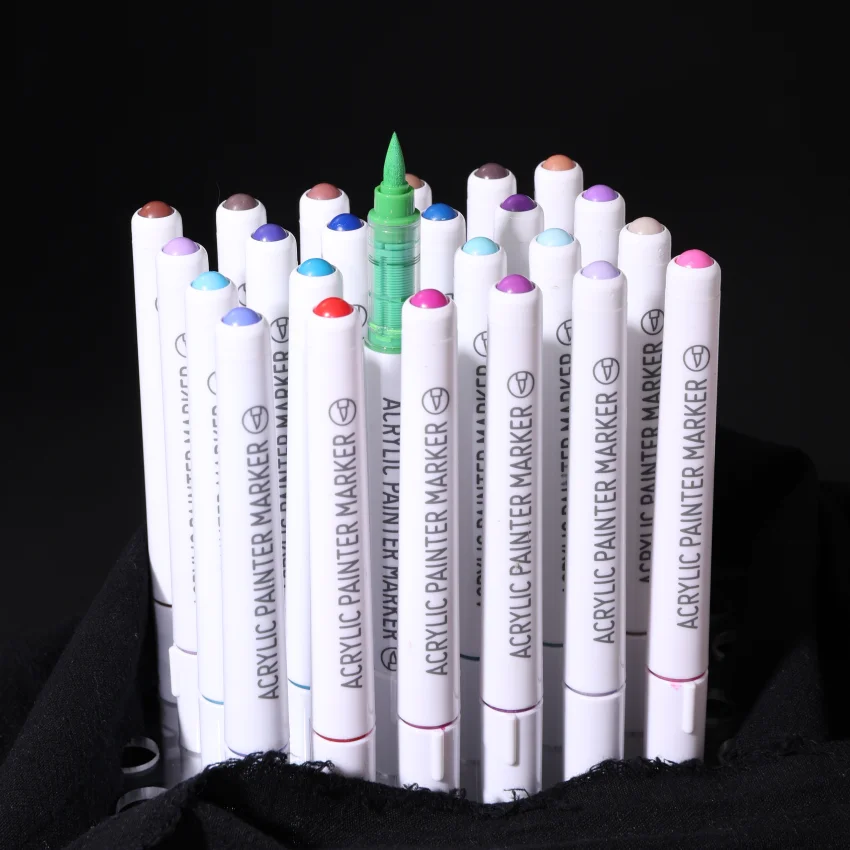 9 Color Set Languo Head Direct Liquid Acrylic Drawing Painting Art Marker Pen