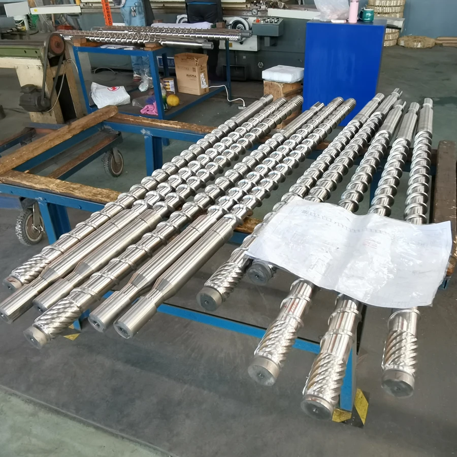 PE PVC PP Bimetallic Single Plastic Extruder Screw Barrels, Plastic Extrusion Screw and Barrel for Extruder Machine