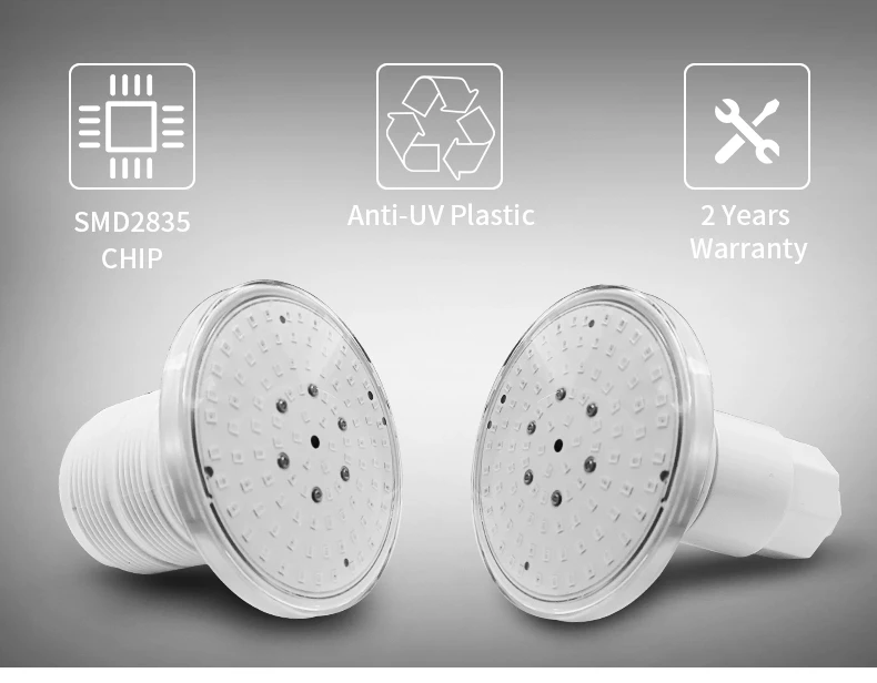 Refined Vinyl Pool RGB 1-1/2 inch Small Underwater Lighting Bulb 12V White 6W RGB Blue Wifi Control LED Swimming Pool Light