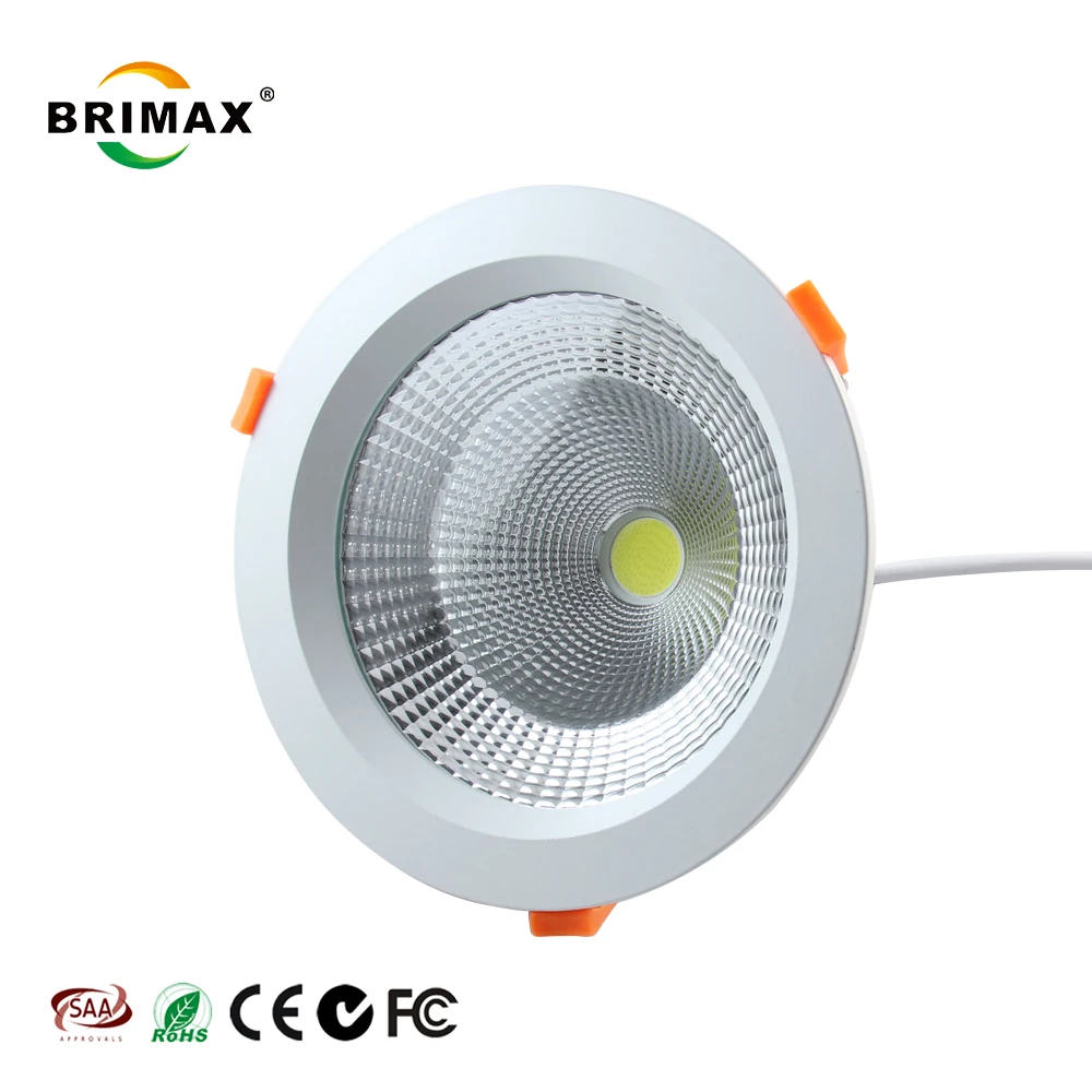 Brimax SAA CE RoHS C-Tick FCC certificates cob light fixture 150mm hole size 25w 2750lm dimmable 90 cri recessed downlight led