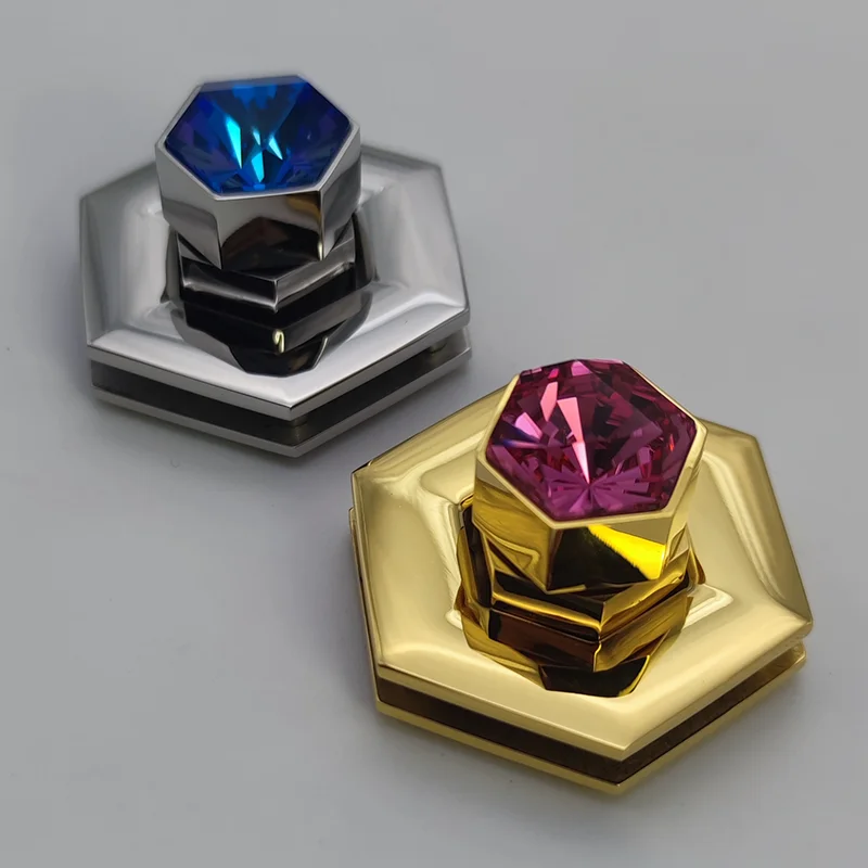 Carosung Custom High Quality Bag Fittings Hardware Luxury Rhinestone Women Metal Twist Locks Handbag Turn Lock For Leather Bags