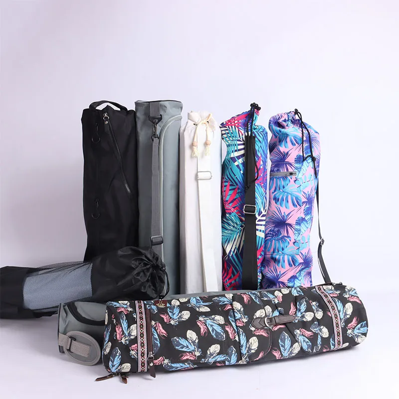 
waterproof custom hemp yoga bag yoga mat bag carry canvas bag 