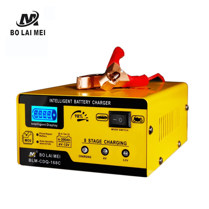 12V 15A motorcycle & Car Pulse Repair Battery Charger Lead acid Battery Charger temperature control 6V battery charger