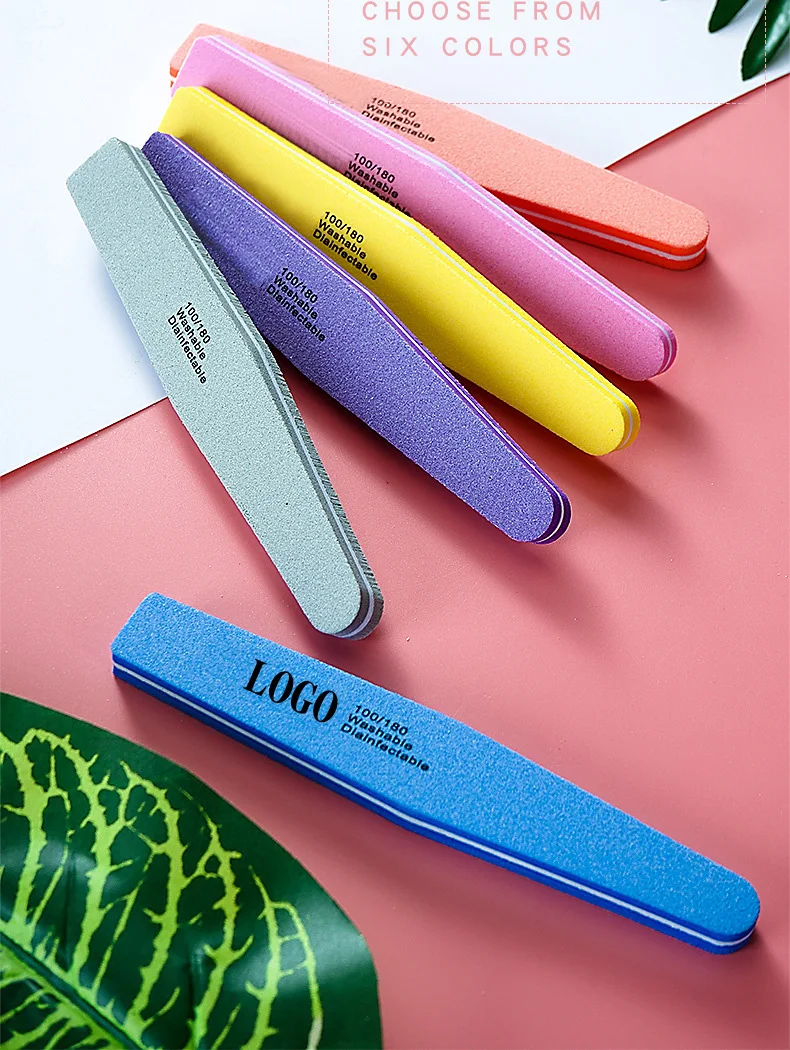 Good Elasticity Diamond Sponge Nail Files 100/180 Washed Sand Bar Double Sided Sanding Strips Manicure Tools Nail File