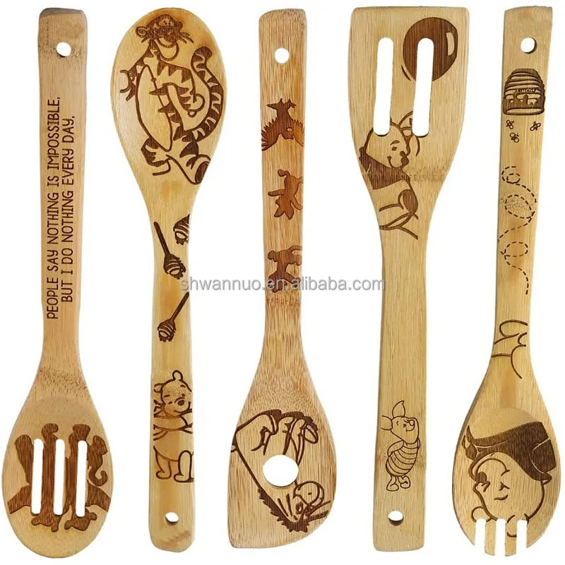 Wanuocraft новый модный милый дизайн бамбуковые кухонные наборы Бамбуковая посуда для семейного использования