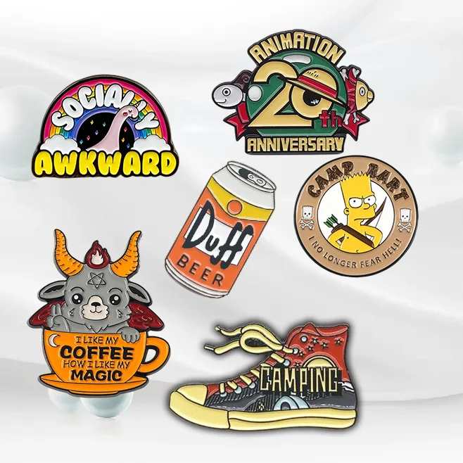 Custom Metal Badge Paint Pin Brooch Japan and South Korea Series Cartoon Anime Soft Enamel Lapel Badge enamel pin manufacturers