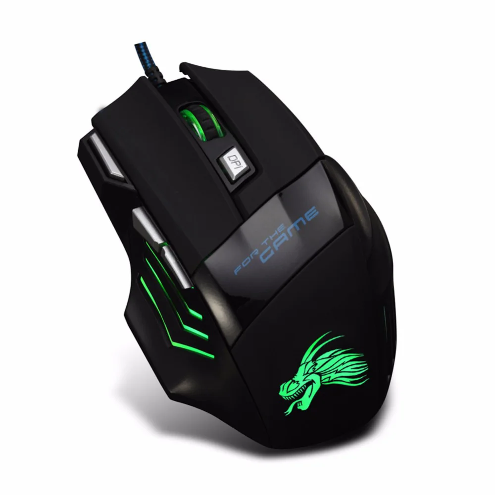 Dragon Light Up Logo 7D Wired USB Gaming Mouse