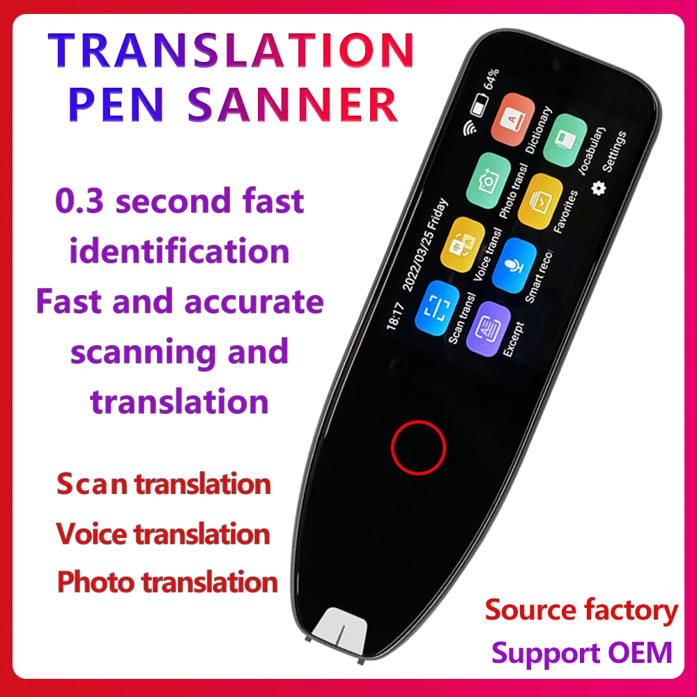 Factory Price Portable Children Learning Device portable voice translation pen Scan translator