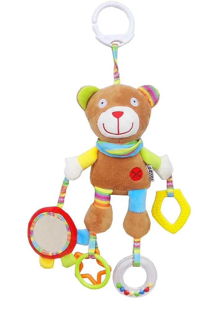 multi-function animal baby bell bed hang play doll kids plush rattle toys