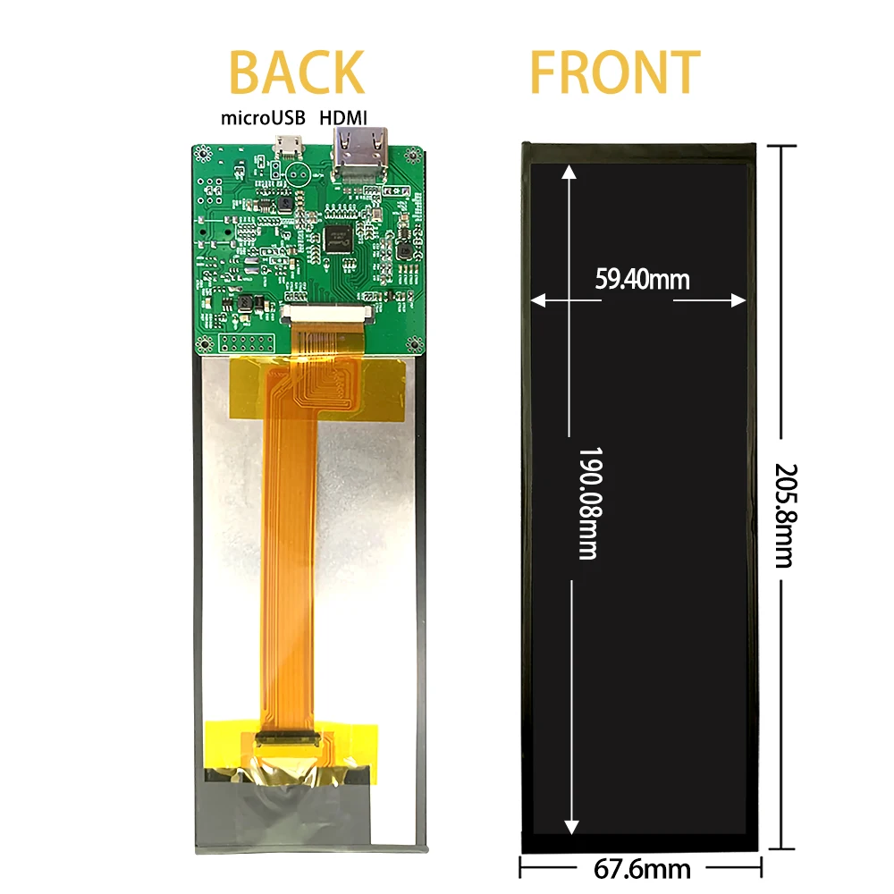 Factory Manufacturer Wholesale 7.9 inch LCD Screen Display Module, 400x1280 LCD Bar Display Widescreen IPS Monitor