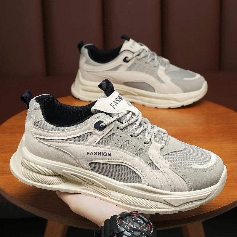 Модные сетчатые дышащие кроссовки zapatillas на толстой подошве мужские повседневные для ходьбы Спортивная мужская обувь