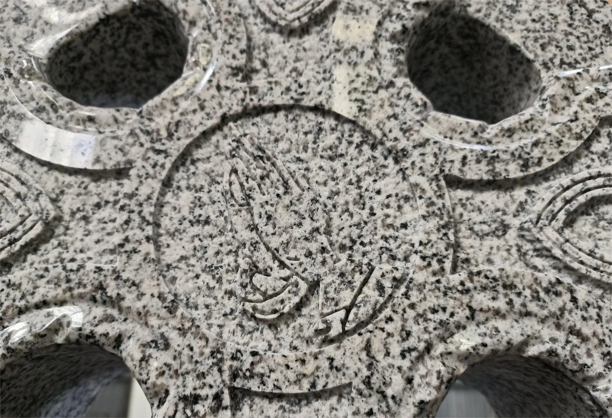 Carved Celtic Cross Monument Ireland Style Grey White Granite Tombstone