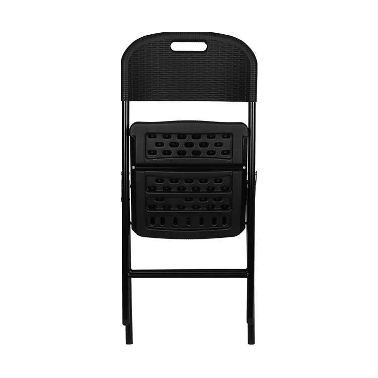 Черный складной стул, Пластиковая регулируемая складная пляжная плетеная Обеденная Мебель для здоровья, стул из ротанга, металлические стулья