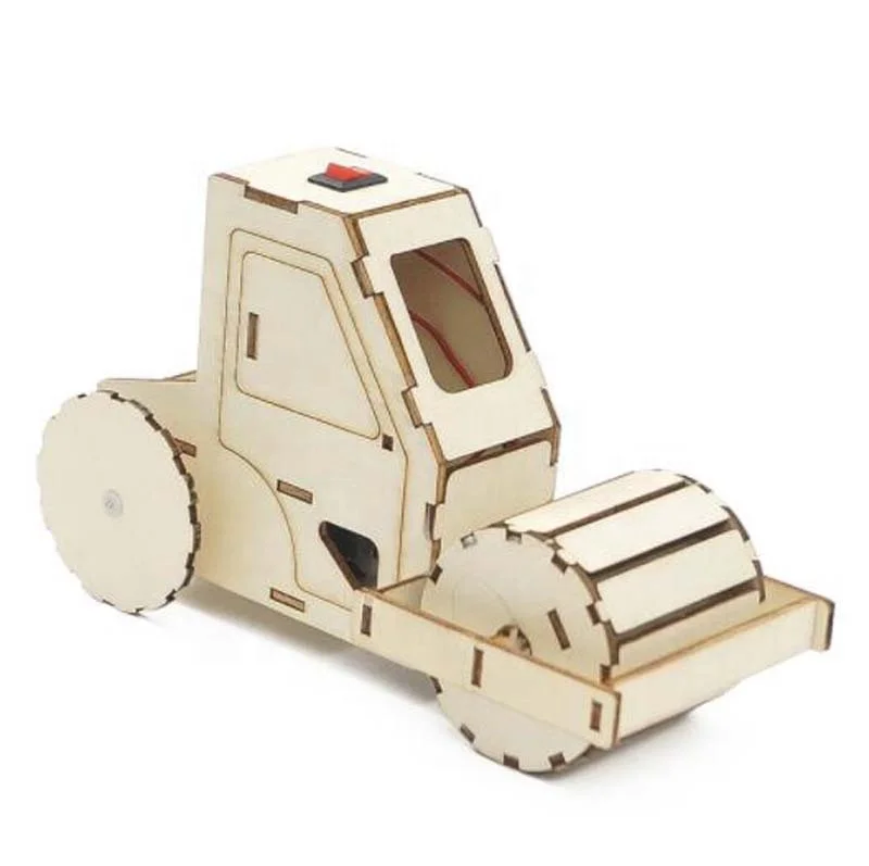 3D Puzzles Toy Scientific Circuit DIY Wooden Electric Roller Handmade Model Kits Run Game Desk toy