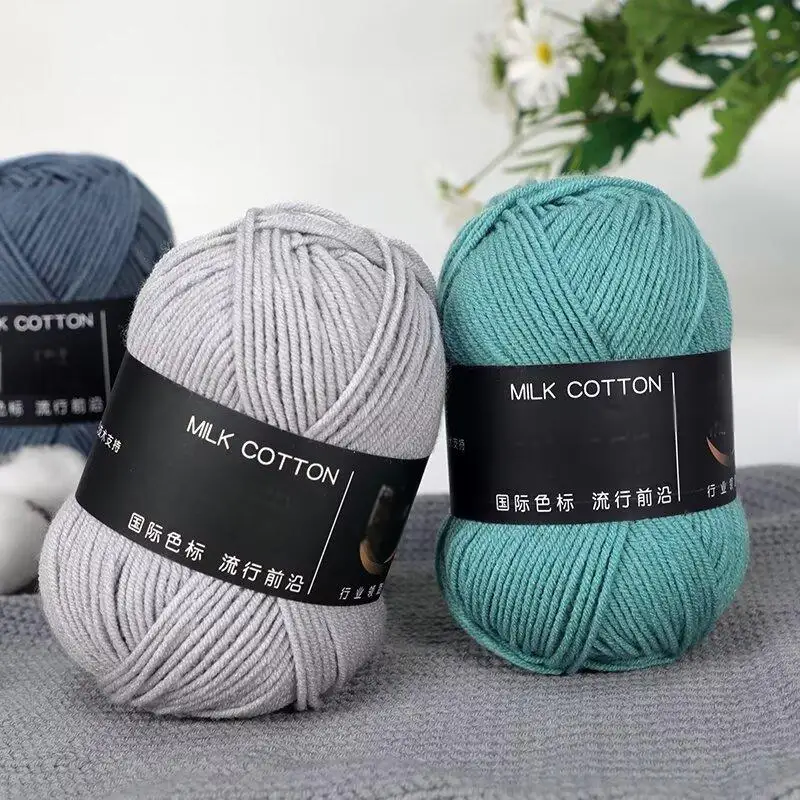 China factory wholesale hand crocheting 3ply 4ply 5ply 8ply milk cotton yarn for doll seat cushion scarf hat