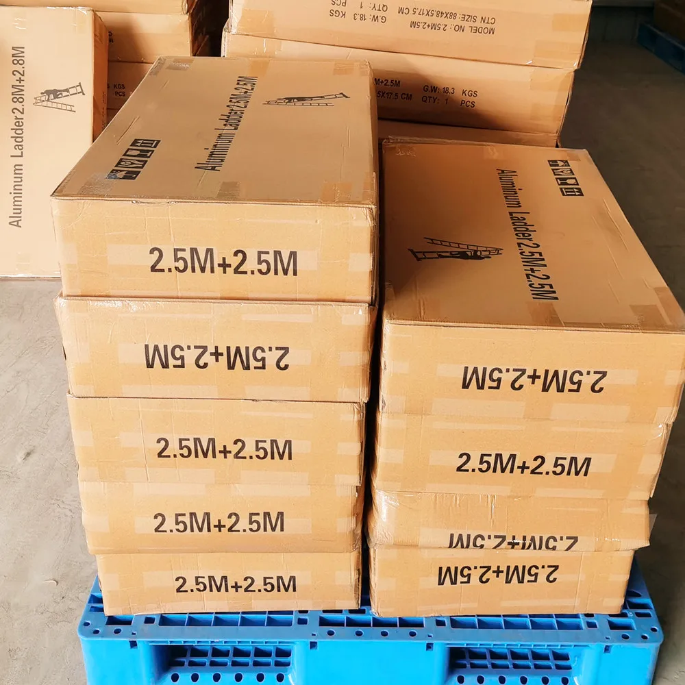  Double Sided Aluminum Telescopic Hinged Step Ladder 3.2m 3.8m 4.4m 5m 5.6m Different