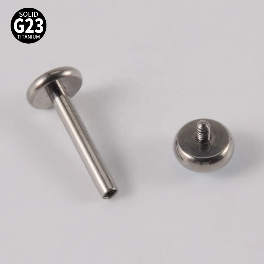 G23 Titanium Internal Thread Labret Flash Film Epoxy Water Drop Earring Glitter Bling Lobe Helix Tragus Piercing Jewelry