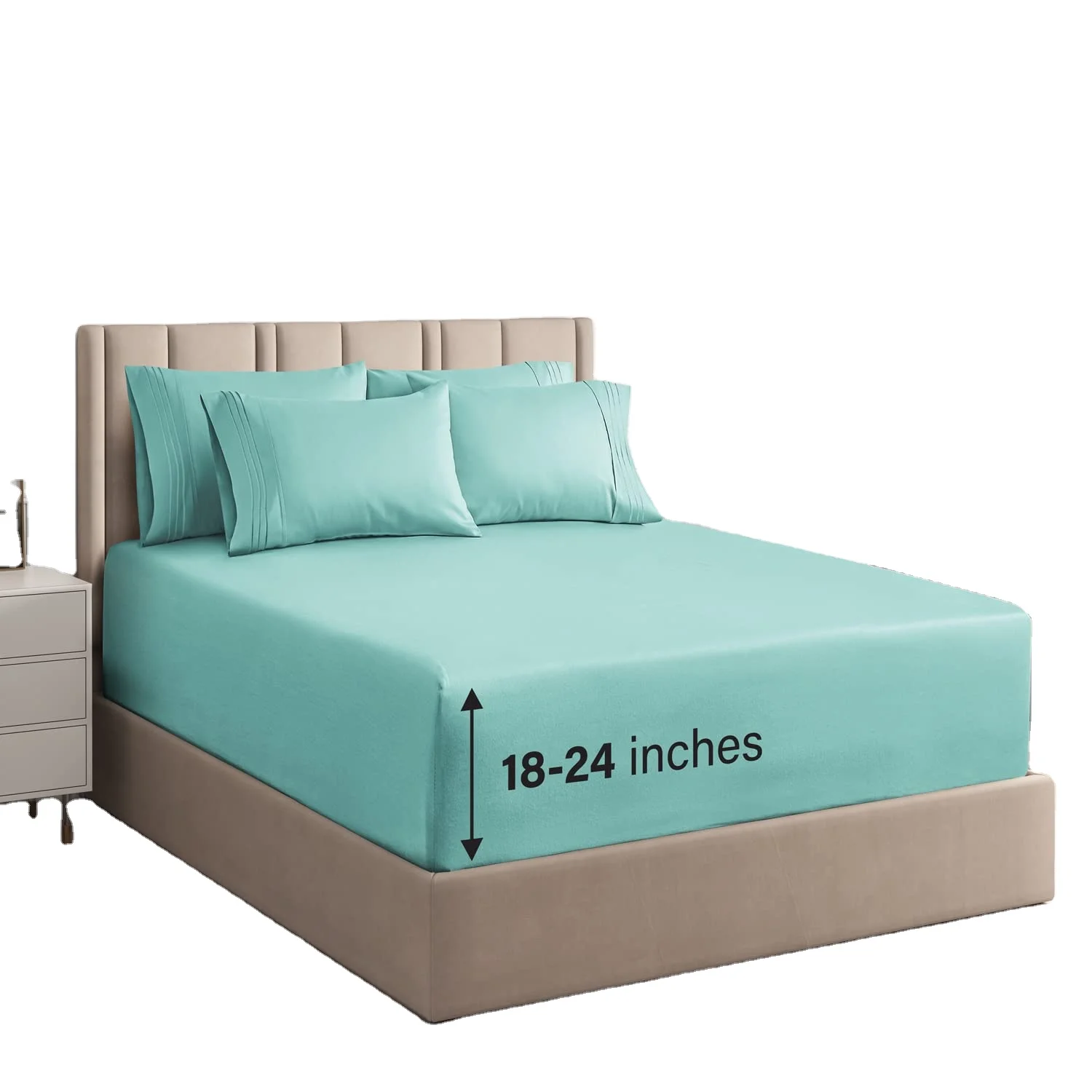 Anyu Cheap Price Hotel Supplies Wholesale Brushed Microfiber Bed Sheet Sets Hotel Bed Set Stripe Used Hotel Bedding Sets