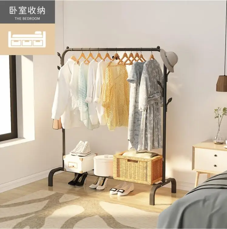 Hot Products Waterproof Clothes Garment Rack With Bottom Shelf For Home Standing Cloth Rack