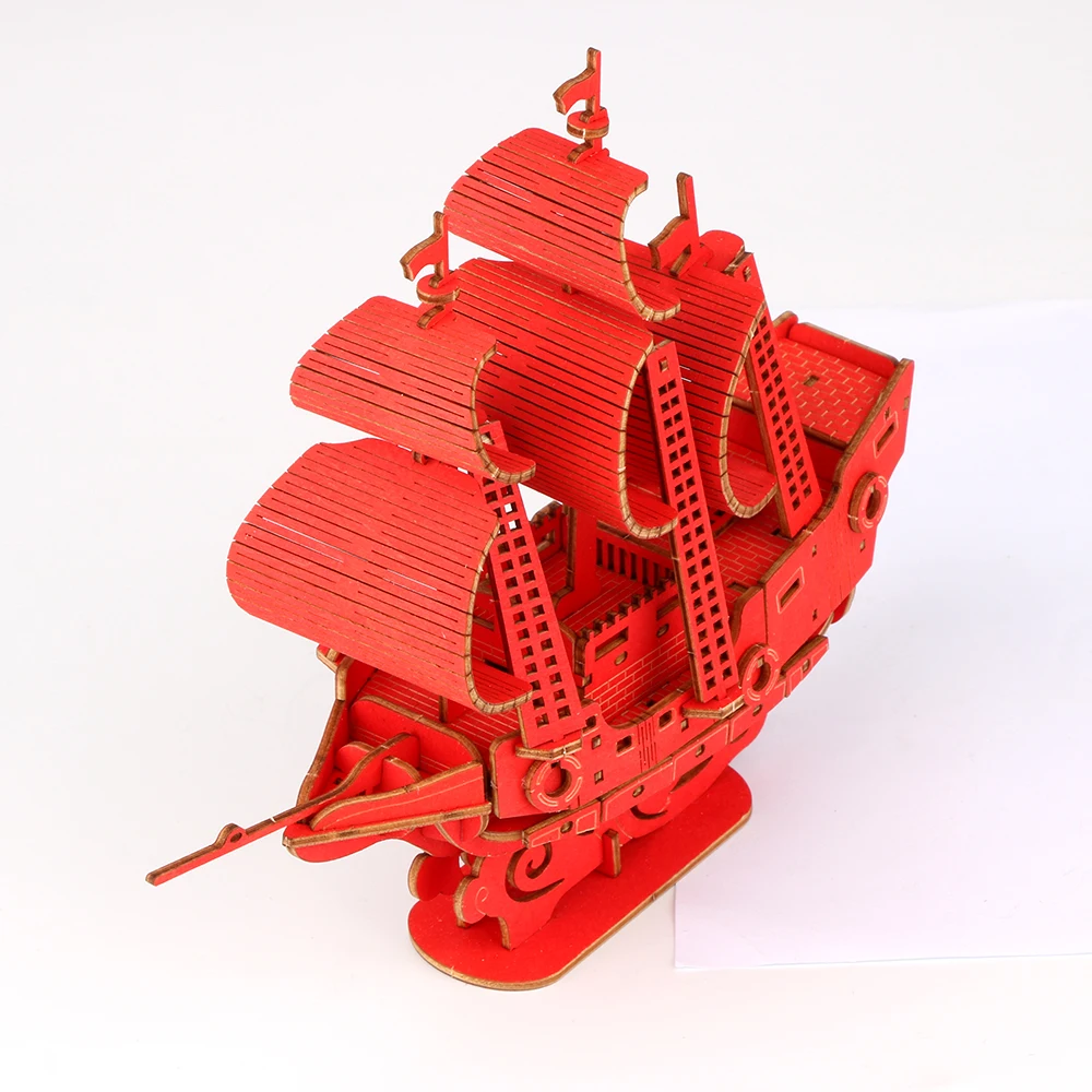 LT-Chuan01-YS DIY Educational Toys 3D Wooden Puzzle Adults Kids  Laser Cut Basswood Ocean Sailboat Model Wood Crafts Ship Decor